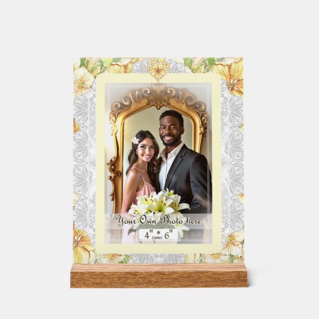 Señal Acrílica Hibiscus & lace YELLOW (Anverso)