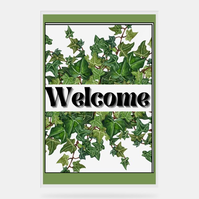 Señal Acrílica hiedra de bienvenida del boda (Anverso)