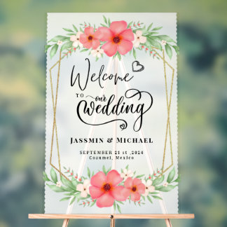 Señal Acrílica Historia comienza elegante boda bienvenida Rótulo
