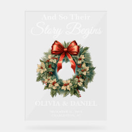 Señal Acrílica Historia comienza Navidades Bienvenida Boda a Wrea