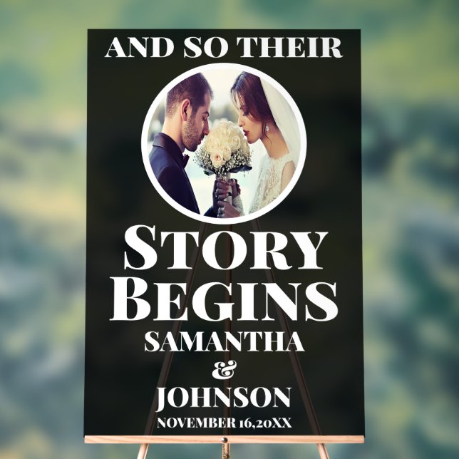 Señal Acrílica Historia de acrílico negro comienza signo de bienv (Neutral )