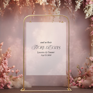 Señal Acrílica Historia moderna y elegante comienza con Boda de e