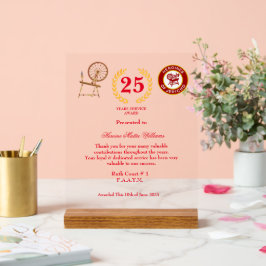 Señal Acrílica HOJ Years Services Award