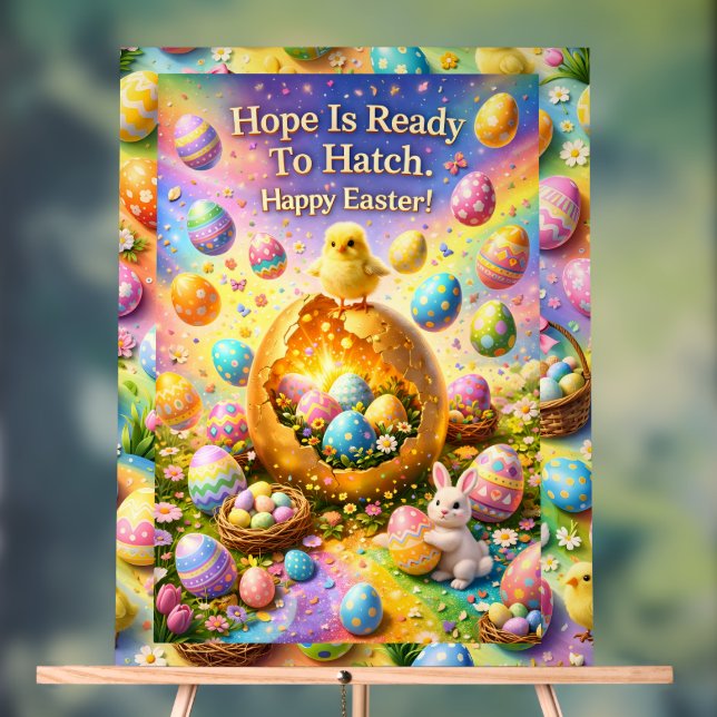 Señal Acrílica Hope is ready to hatch magical happy Easter chick  (Neutral )