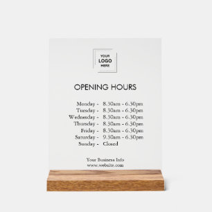 Señal Acrílica Horarios de Apertura Personalizados Logotipo de