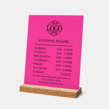 Horas de apertura elegantes minimalistas rosa bril