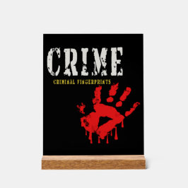 Señal Acrílica huellas digitales delictivas Rótulo acrílico