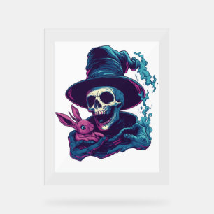 Señal Acrílica Huesos Abra-Cadabra - Funny Magic Skull