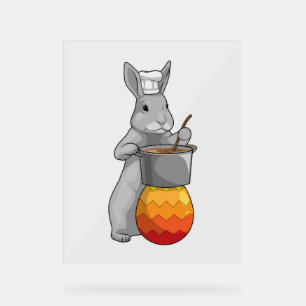 Señal Acrílica Huevo de Bunny Easter Easter Chef