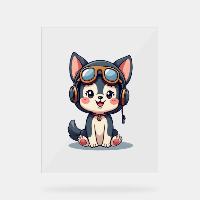 Señal Acrílica Husky Pilot Dog Lover Malamute (Anverso)