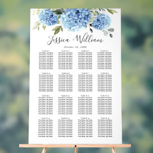 Señal Acrílica Hydrangea 16 Mesas de asiento Rótulo acrílico GRÁF