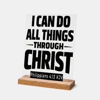 Señal Acrílica I Can Do All Things Philippians 4 13 KJV Acrylic