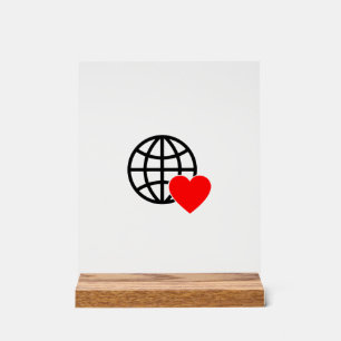 Señal Acrílica Icono del Globo de Amor Mundial   Diseño de verano