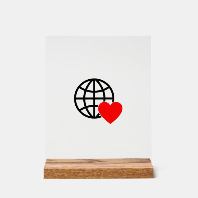 Señal Acrílica Icono del Globo de Amor Mundial | Diseño de verano (Anverso)