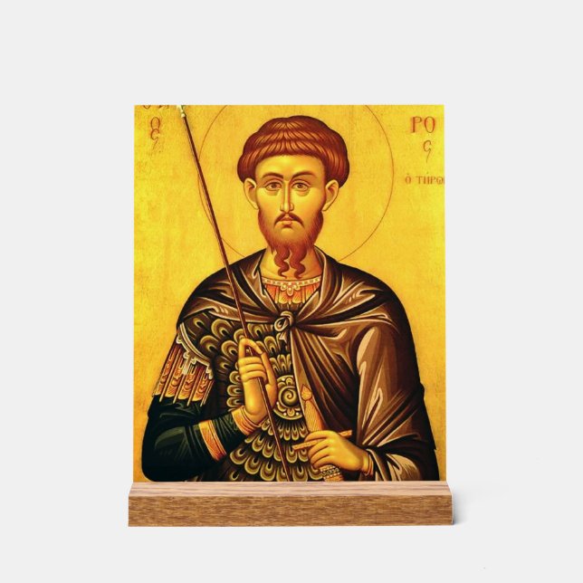 Señal Acrílica icono ortodoxo de San Teodoro Tiron (Anverso)