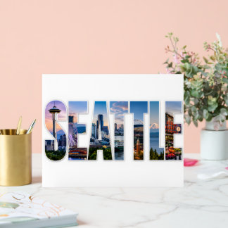 Señal Acrílica Iconos del horizonte de la ciudad de Seattle, hito