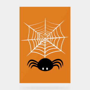 Señal Acrílica Ilustración de araña espeluznante de Halloween