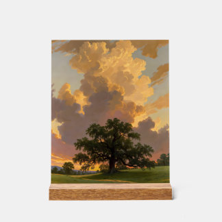 Señal Acrílica Impresión de arte de paisaje de árbol solitario ba