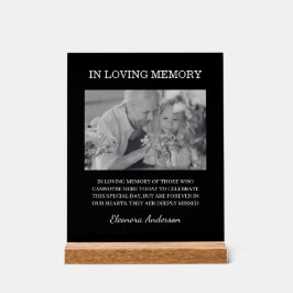 Señal Acrílica In Loving Memory Photo Wedding Black White