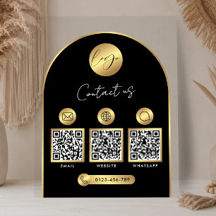 Señal Acrílica Información de contacto comercial Código QR del lo