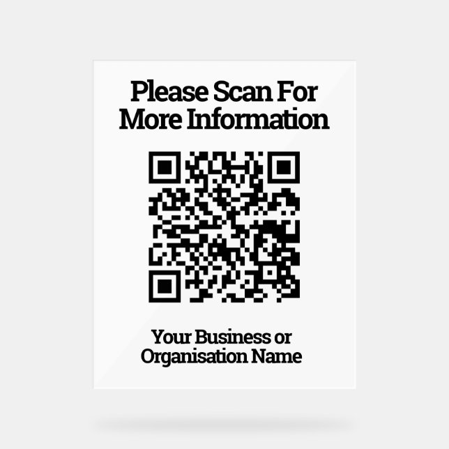 Señal Acrílica Información de diseño de código QR (Anverso)