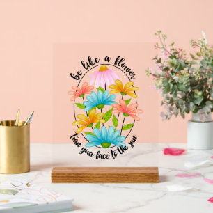 Señal Acrílica Inspiración artística de palabras de flor cotidian