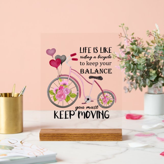 Señal Acrílica Inspirador seguir moviendo el arte de la palabra B (Boda)