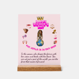 Señal Acrílica Inspirational Quote happy women's day