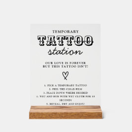 Señal Acrílica Instrucción de la barra de estación de tatuaje tem