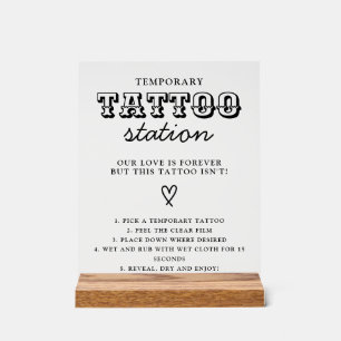 Señal Acrílica Instrucción de la barra de estación de tatuaje tem