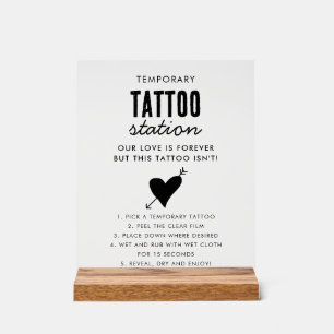 Señal Acrílica Instrucción de la barra de estación de tatuaje tem