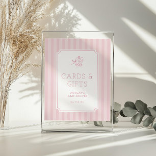 Señal Acrílica Invitación a Baby Shower de Cute Preppy Baby Strol