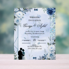 Señal Acrílica Invitación de boda botánica de lujo