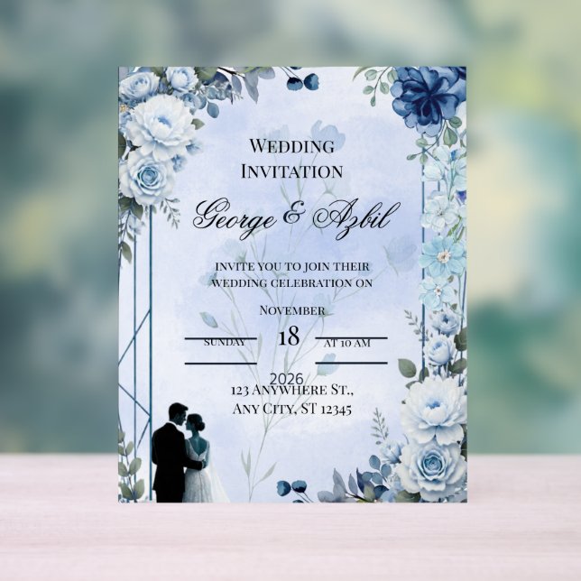 Señal Acrílica Invitación de boda botánica de lujo (Neutral )