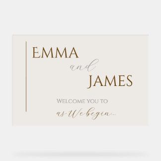 Señal Acrílica Invitación de Boda Minimalista Moderna