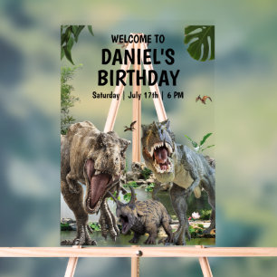 Señal Acrílica Invitación de cumpleaños de dinosaurio Cumpleaños