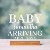 Invitación de embarazo personalizada Rótulo acríli