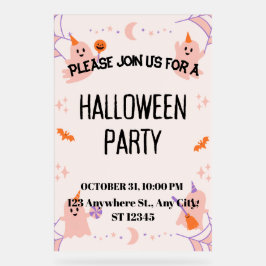 Señal Acrílica Invitación de fiesta de Halloween linda