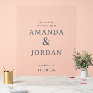 Señal Acrílica Invitaciones de boda grises silenciadas sofisticad