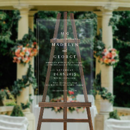 Señal Acrílica Invitaciones de boda Plantilla simple Minimalista