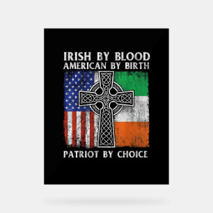 Señal Acrílica Irlandés Por Estadounidense De Sangre Por Nacimien