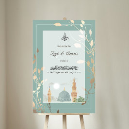Señal Acrílica Islamic Wedding Acrylic Sign | Sage Green & Gold