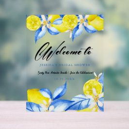 Señal Acrílica Italian Lemon Floral Bridal Shower invite