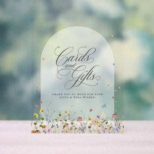 Señal Acrílica Jardín de flores silvestres de primavera tarjetas 