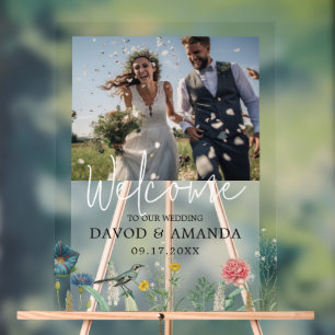 Señal Acrílica Jardín Secreto Caprichoso de Flores Silvestres Mar