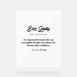 Señal Acrílica Jefe Lady Mug - Duelo de mujer empoderada, confian