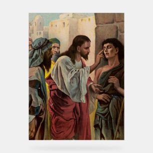 Señal Acrílica Jesucristo curando al hombre ciego