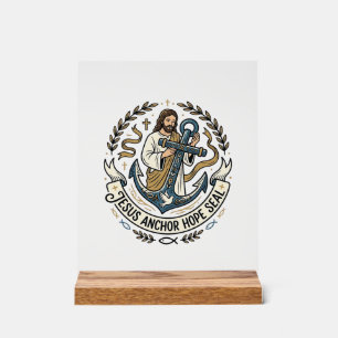 Señal Acrílica Jesús Ancla Esperanza Sello Jesús Ancla Esperanza 