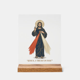 Señal Acrílica Jesús Antiguo Confío en Ti Diseño Vectorial Religi