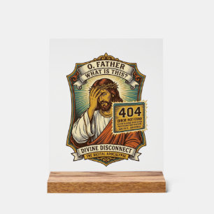Señal Acrílica Jesús Divertido Error 404 Humor Desarrollador Web